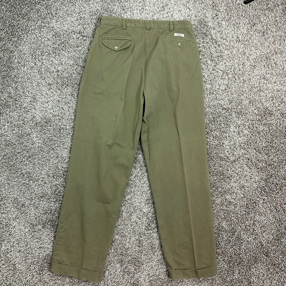 Vintage Polo Ralph Lauren Hammond Pants Mens 34x32 Green Preppy Pleated